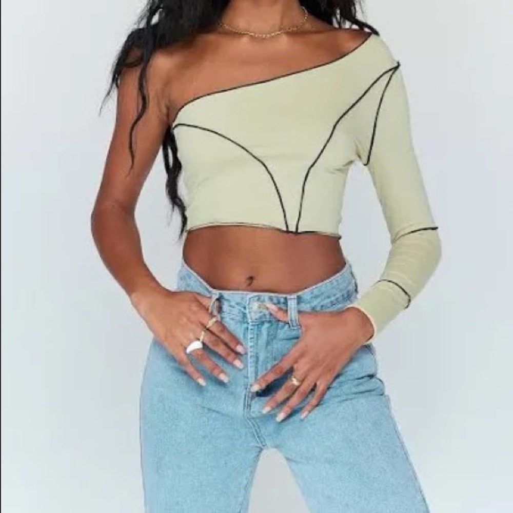 Princess Polly “Inside Out Top Beige” NWT, size 4 AUS size 8, small